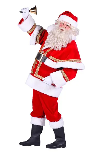 Kerstman poly. fluweel de luxe met cape mt. M