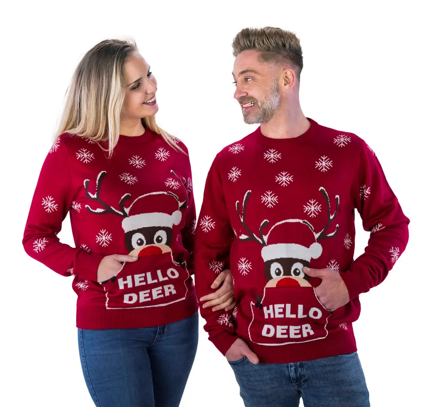Kersttrui Rudolph Hello Deer mt. M