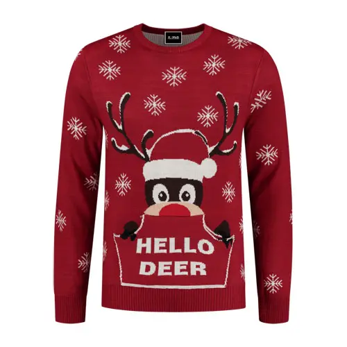 Kersttrui Rudolph Hello Deer mt. XXXL