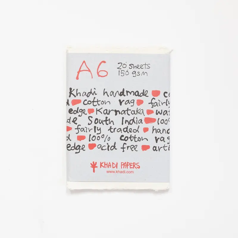 Khadi White rag paper 150gr 20 sheets 11x15cm A6