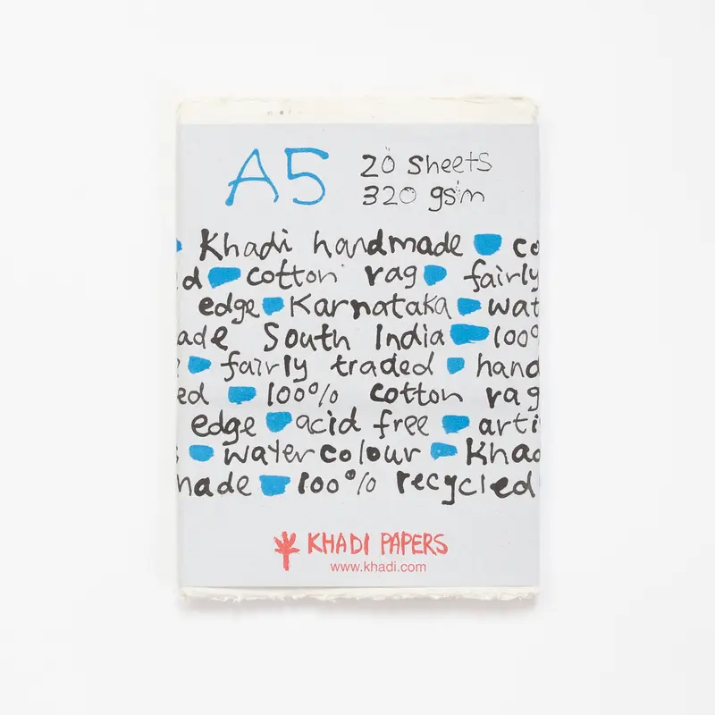 Khadi White rag paper 320gr 20 sheets 15x21cm