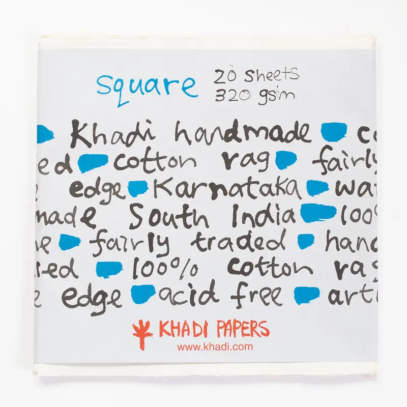 Khadi White rag paper 320gr 20 sheets 30x30cm