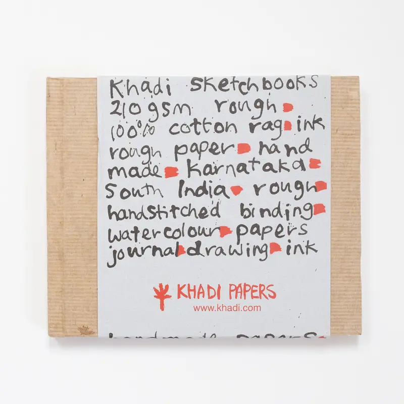 Khadi White rag paper Hardback book 32 210gr 32 pages 21x25cm rough