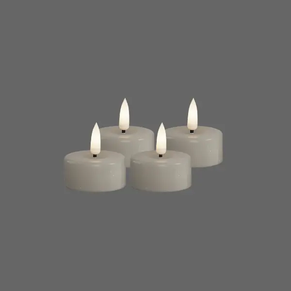 Kleine led waxinelichtjes zand - 4 stuks - Deluxe Homeart