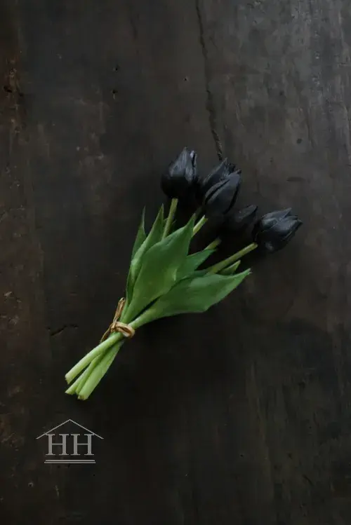Korte kunsttulpen zwart - 25 cm