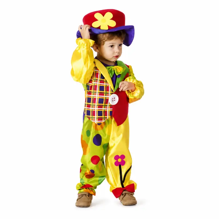 Kostuum clown meerkleurig kinderen 3-4 jaar