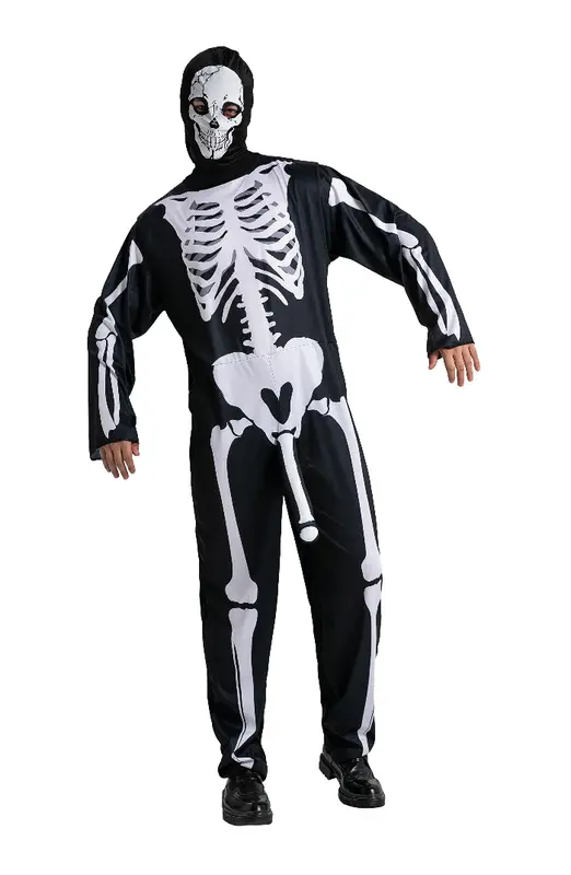 Kostuum funny skelet heren onesize
