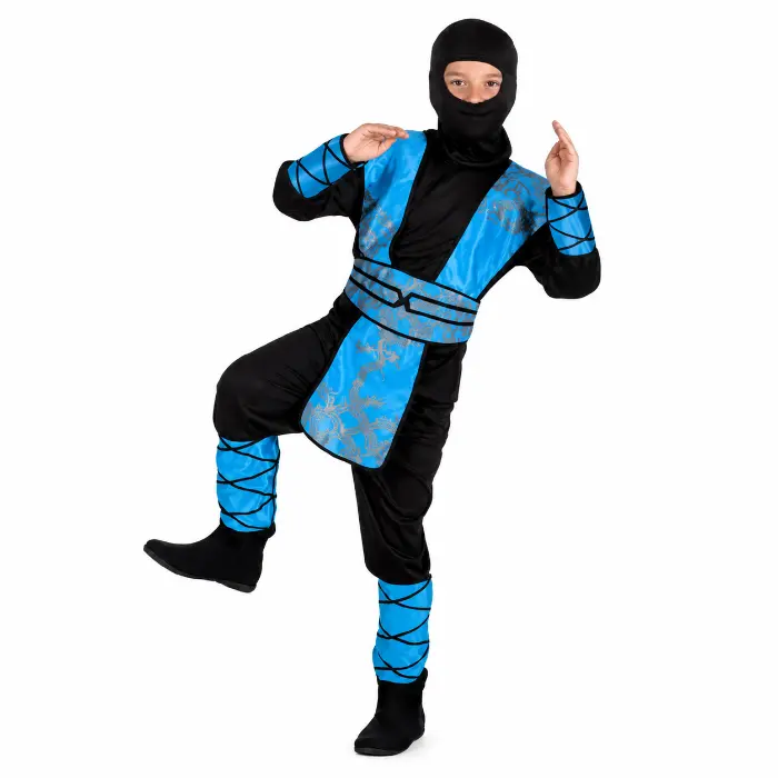 Kostuum Royal ninja blauw/zwart jongen 4-6 jaar
