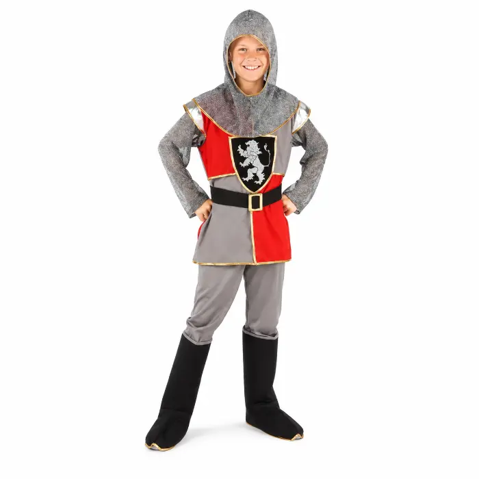 Kostuum Sir templeton grijs/rood jongen 7-9 jaar