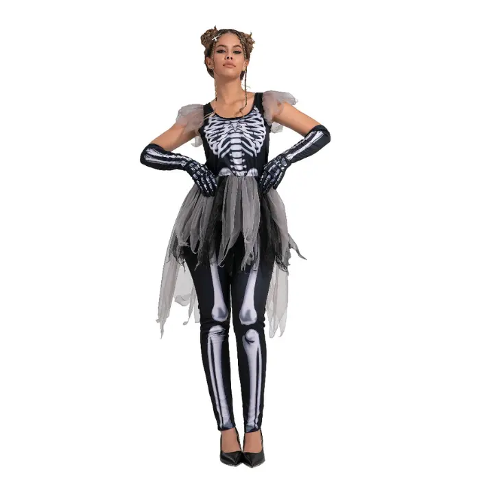 Kostuum skelet dames onesize