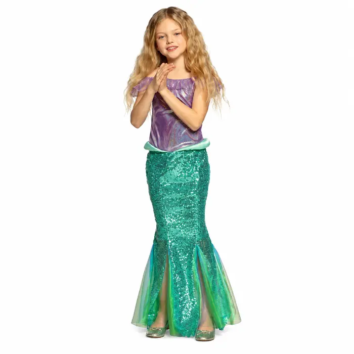 Kostuum zeemeermin prinses groen/lila meisje 4-6 jaar