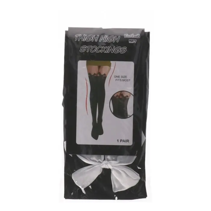 Kousen strik zwart one size