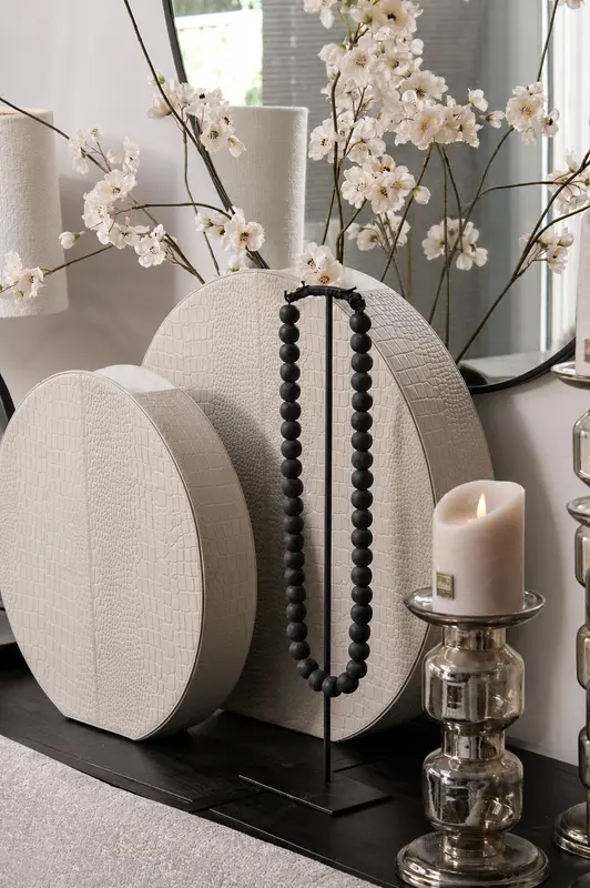 KRALENKETTING ZWART | OP STANDAARD | 40CM