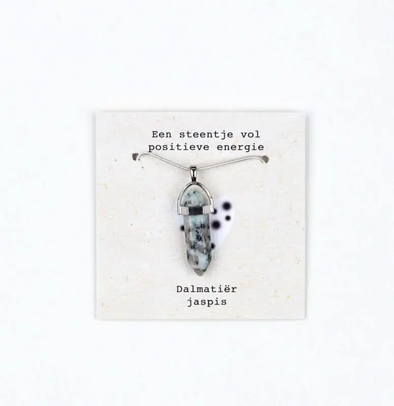 Kristalpunt ketting Dalmatiër Jaspis