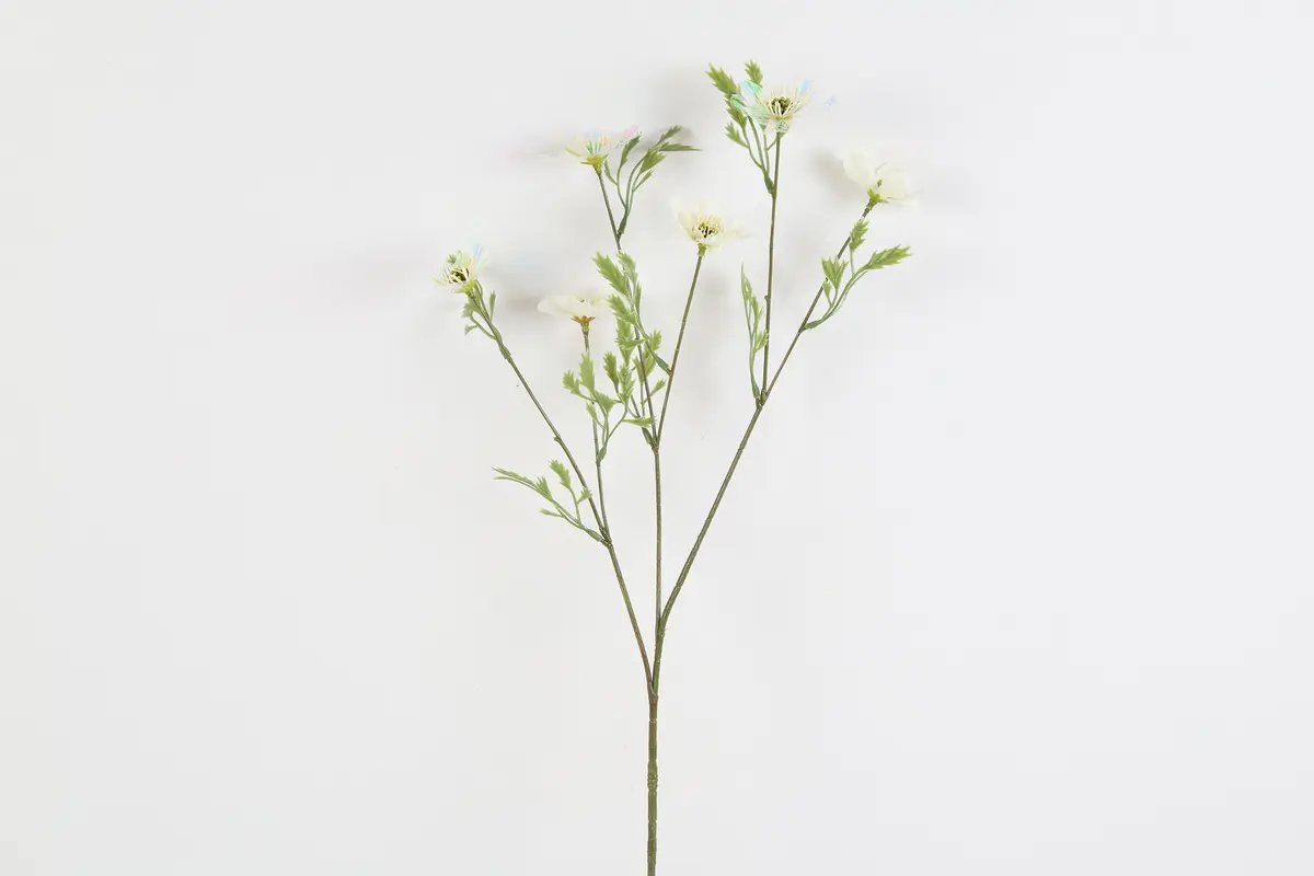 Kunst bloem Cosmos iriserend crème - L15B15H76CM