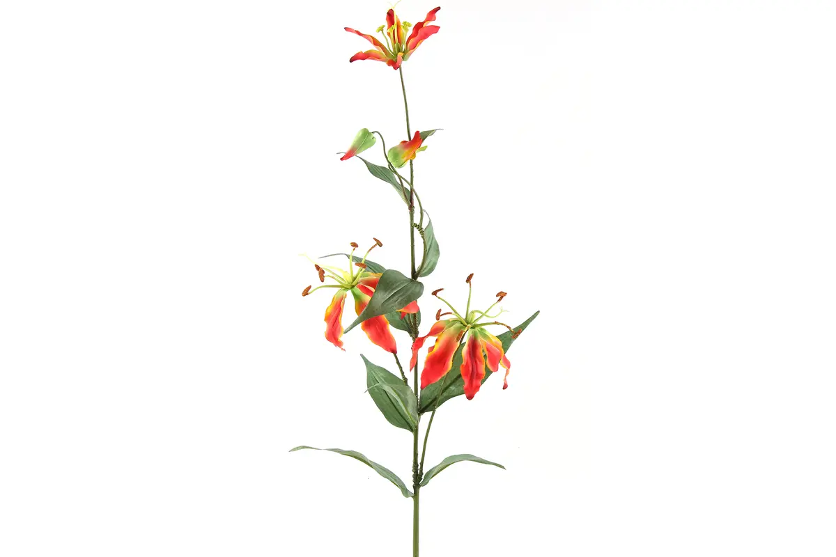 Kunst bloem Gloriosa oranje - 14B23,5H82,5CM