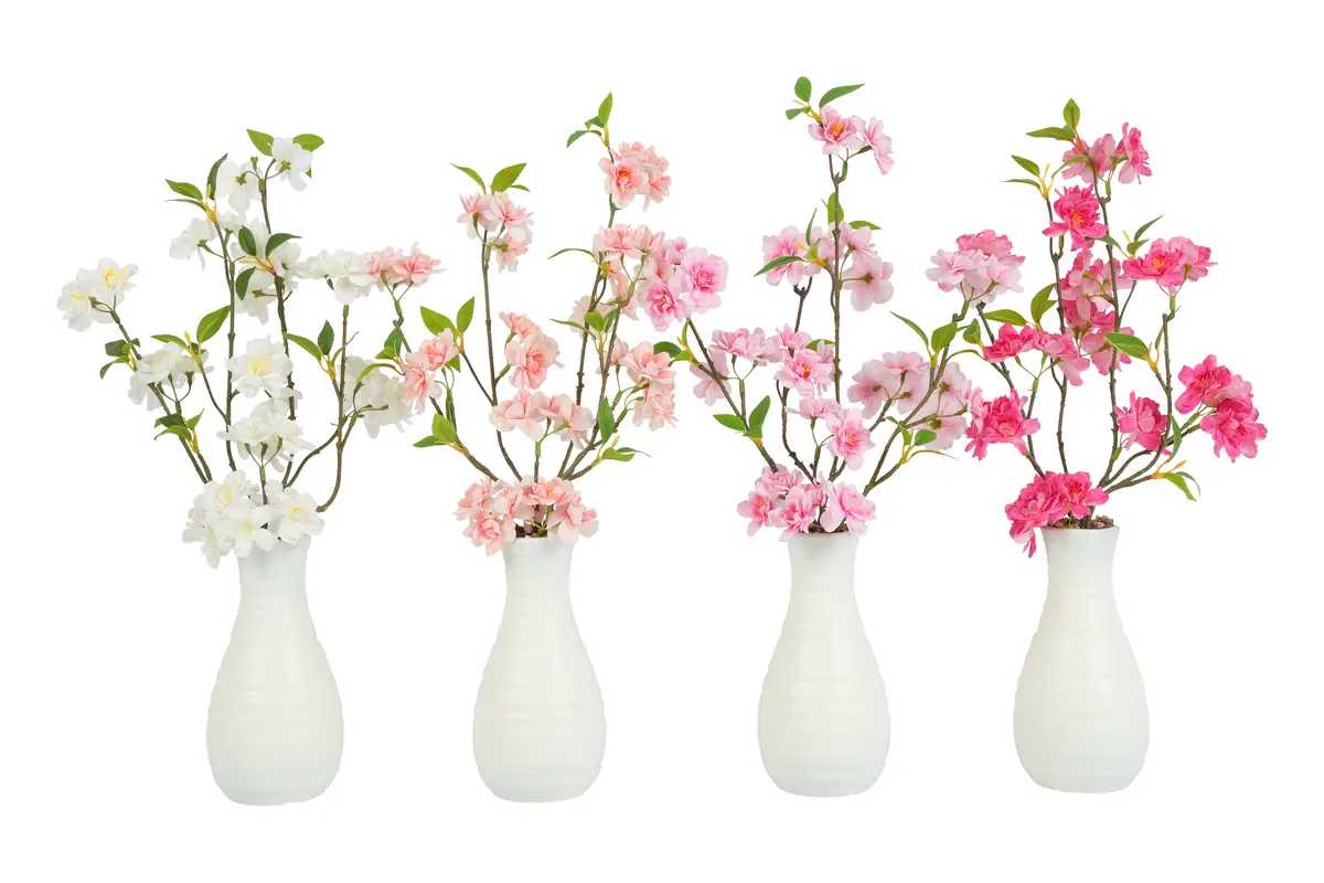 Kunst bloem in pot Prunus keuze uit 4 kleuren