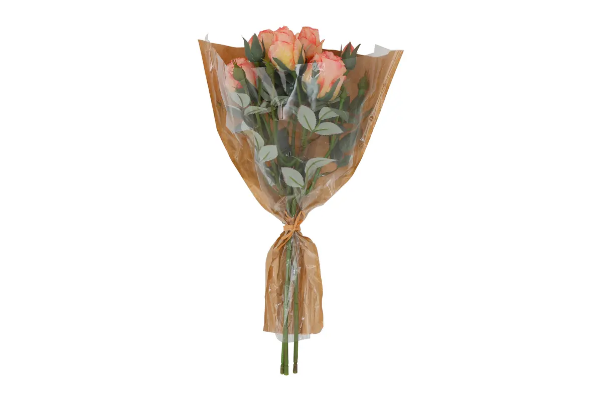 Kunst boeket Rosa Curiosa roze - L15B15H44CM