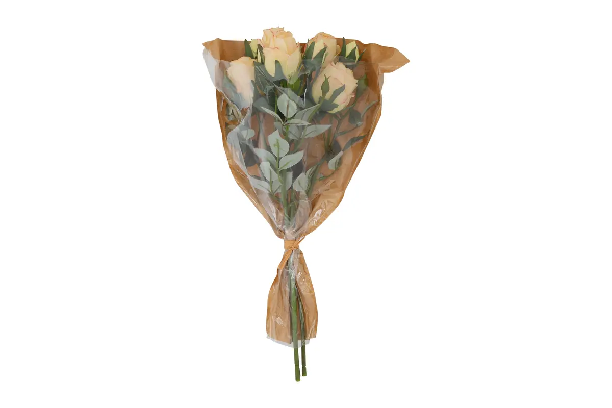 Kunst boeket Rosa Curiosa wit - L15B15H44CM