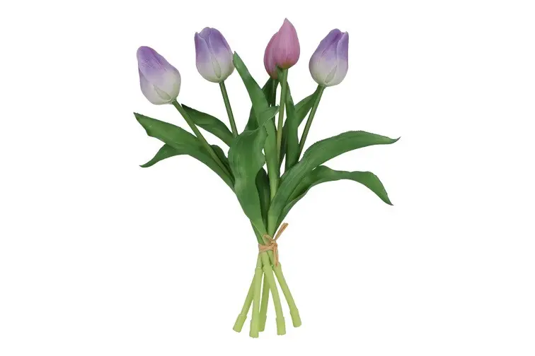 Kunst boeket Tulp Tulipa 3Dp d.paars-L15B15H28CM