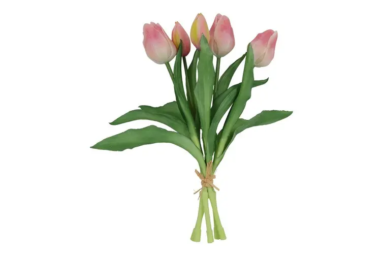 Kunst boeket Tulp Tulipa 3Dp roze/cr-L15B15H28CM