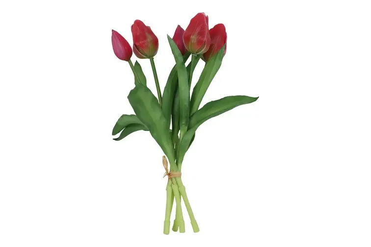 Kunst boeket Tulp Tulipa 3Dp roze re-L15B15H28CM