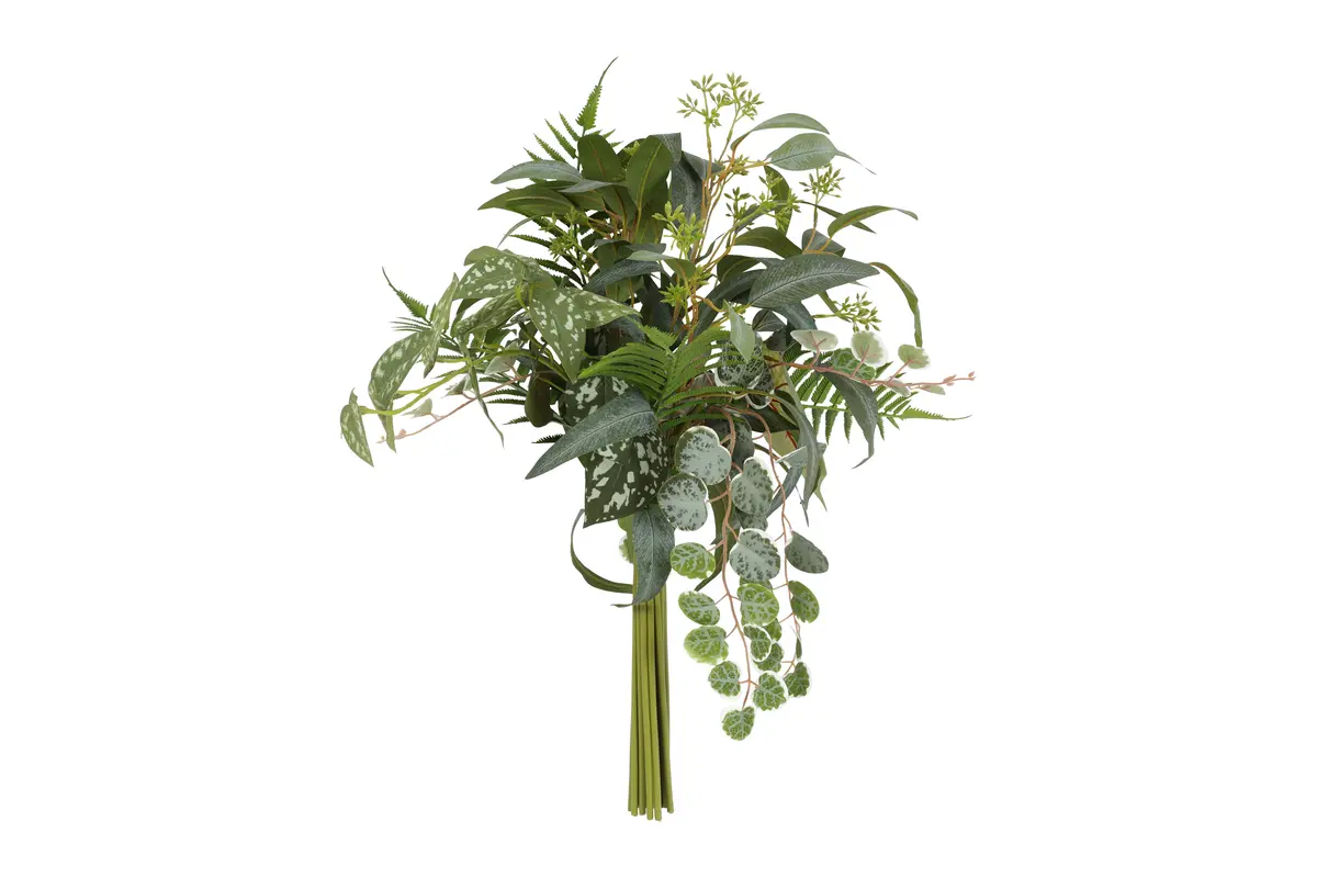 Kunst bundel mixed leaves groen - L50B44H59CM