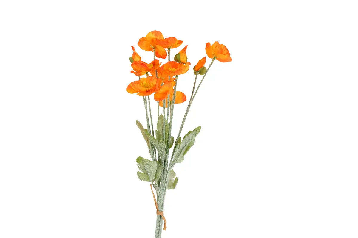 Kunst bundel Papaver 3x oranje - L20B20H60CM