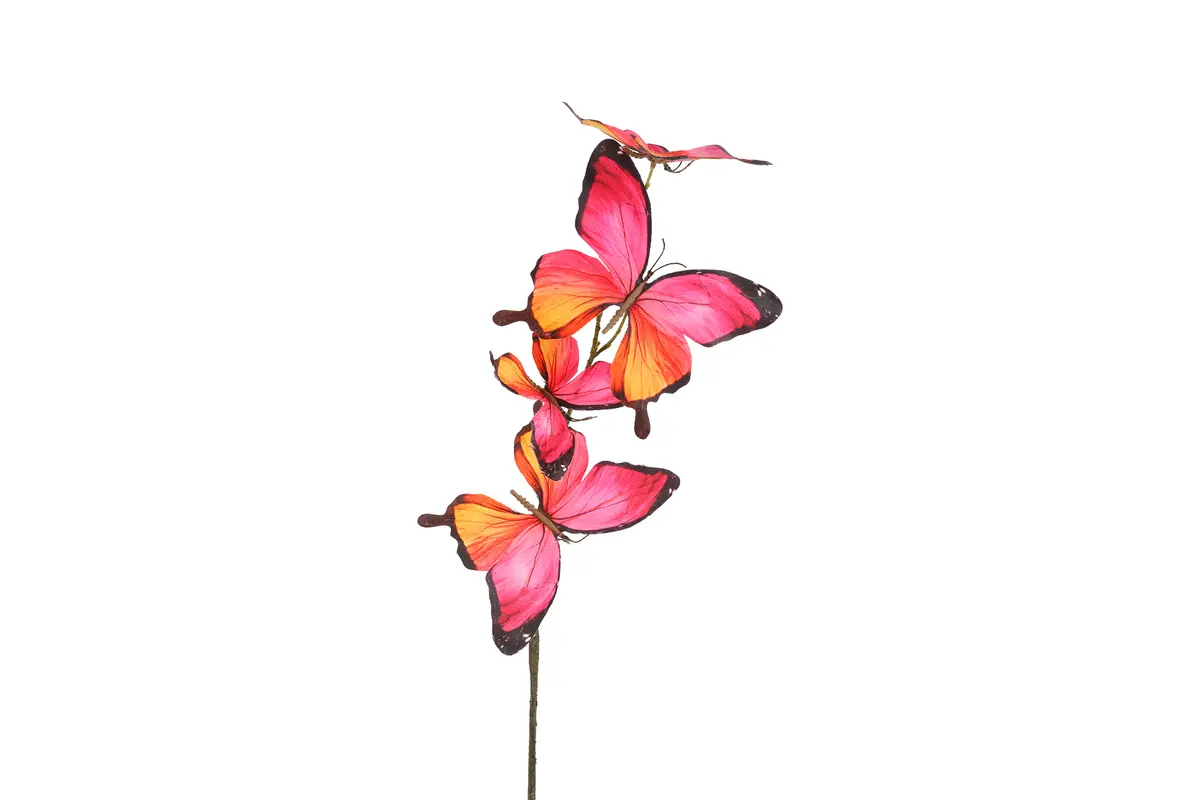 Kunst deco Vlinder multi 4x roze - L18B18H76CM