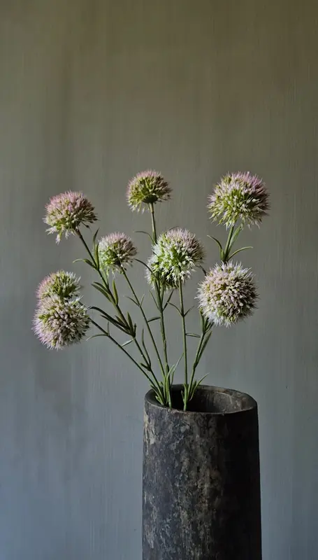 Kunstbloem allium lichtroze - 47 cm