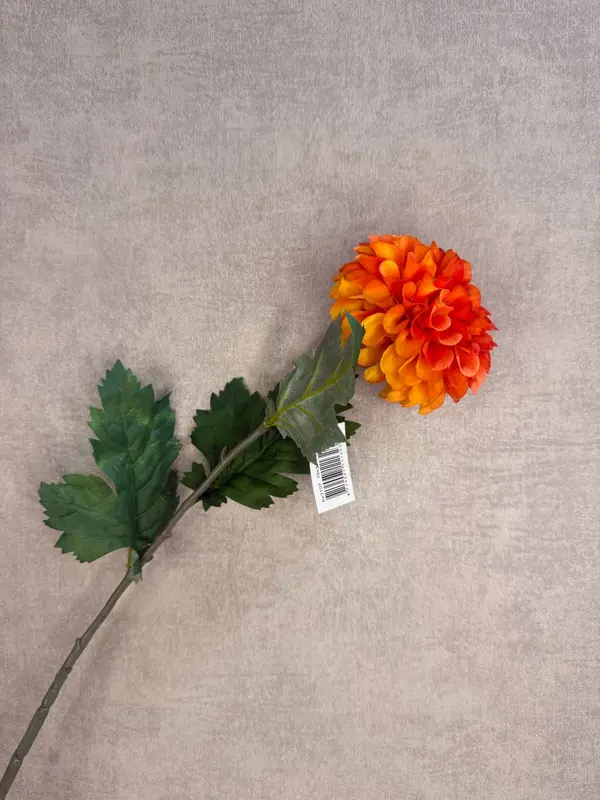 Kunstbloem Dahlia oranje melange