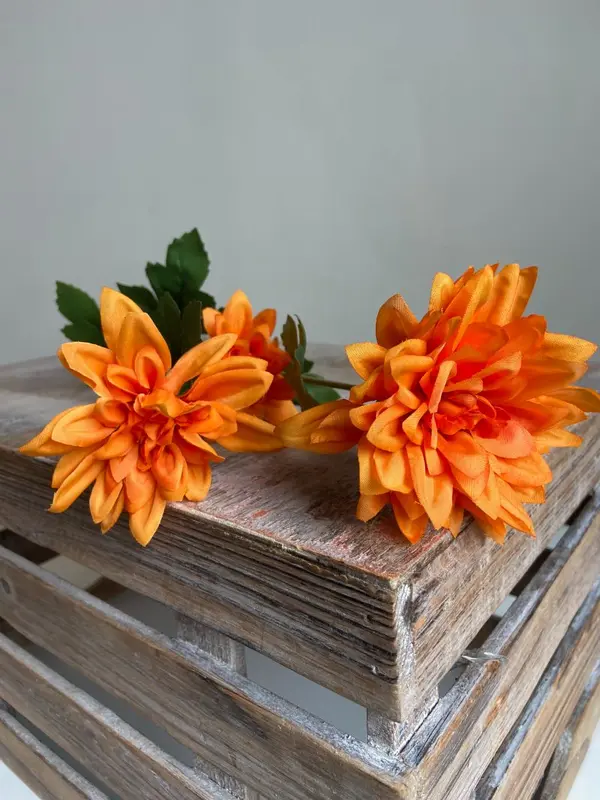 Kunstbloem Dahlia oranje punt | 68