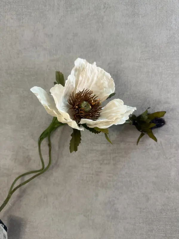 Kunstbloem klaproos | Beige