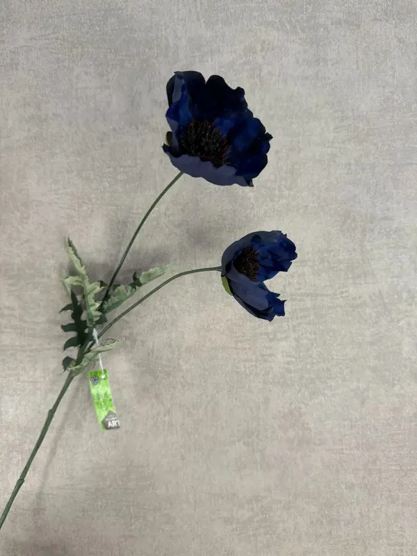 Kunstbloem klaproos | donkerblauw