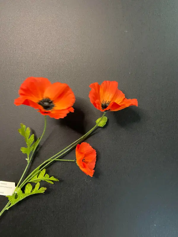 Kunstbloem Klaproos oranje/rood