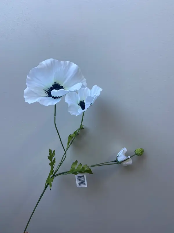 Kunstbloem klaproos wit