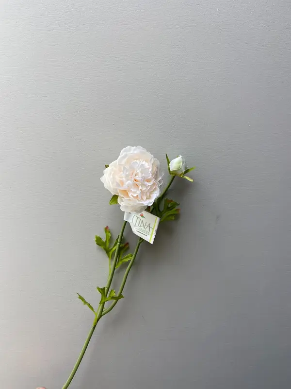 Kunstbloem Pioenroos crème
