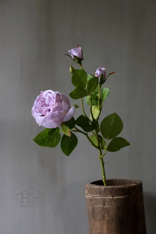 Kunstbloem roos 52 cm lila