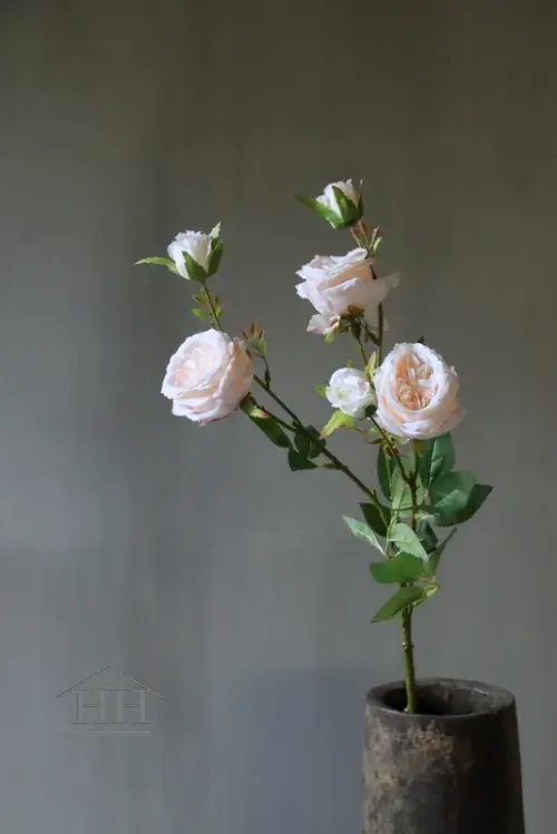 Kunstbloem roos 66 cm zalm