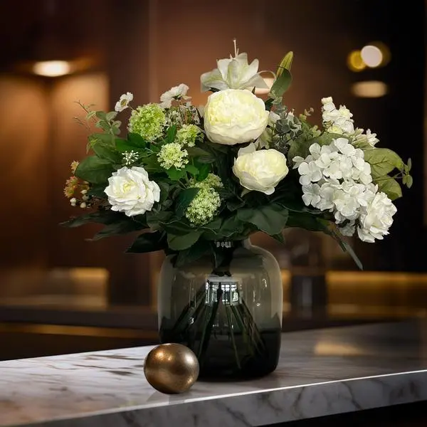 Kunstbloemen - Boeket- M - White Dream - 60 cm
