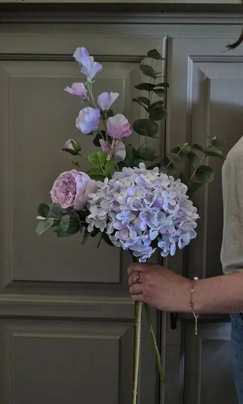 Kunstbloemen set lila - gebonden