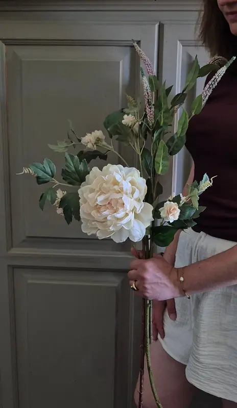 Kunstbloemen set zalm - gebonden