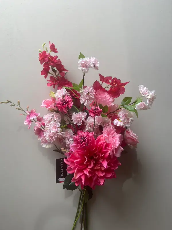 Kunstboeket popping pink