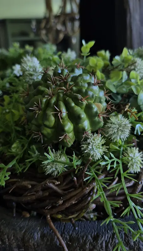 Kunstplant cactus groen 7 cm