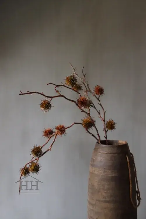 Kunsttak ricinus bruin groen 75cm