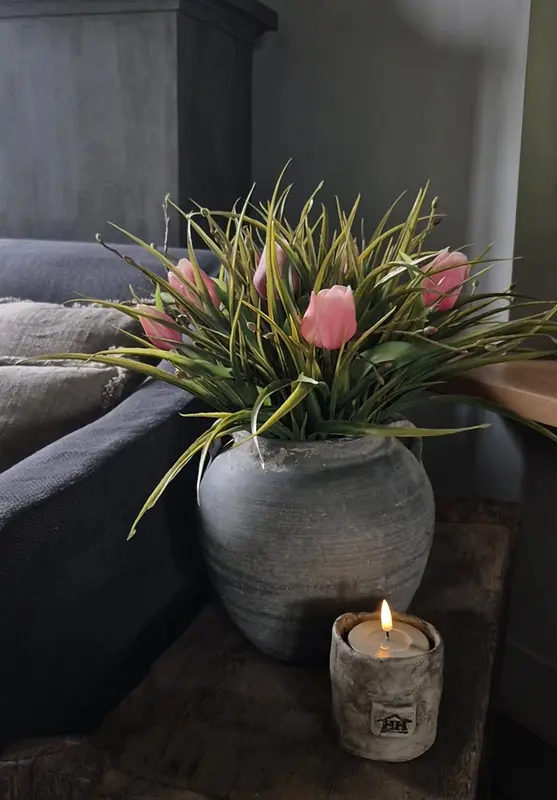 Kunsttulpen boeket roze mix | gebonden