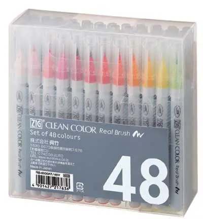 Kuretake - ZIG CLEAN COLOR Real Brush Set (48pcs)