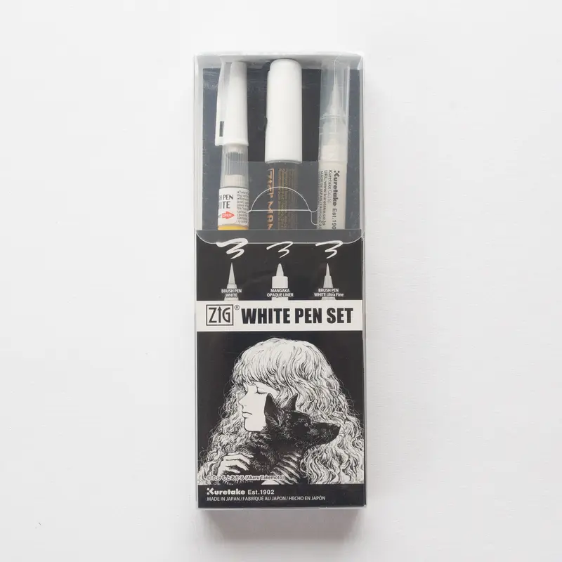 Kuretake ZIG White pen set 3