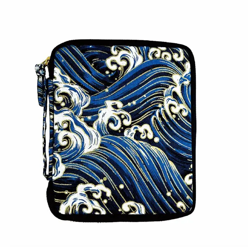Kyokuhaku pen case for 10 pens wave pattern