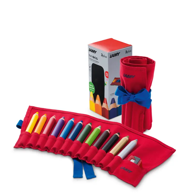 LAMY 3plus Extra Dik Kleurpotlood - Set van 12 in roletui
